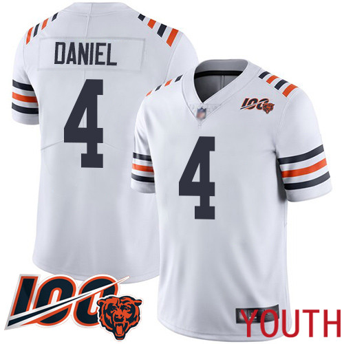 Chicago Bears Limited White Youth Chase Daniel Jersey NFL Football #4 100th Season